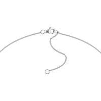 Olas d'Oro - 14K White Gold Bezel Set Round Diamond Necklace - 1/10 Carat Total Diamond Weight