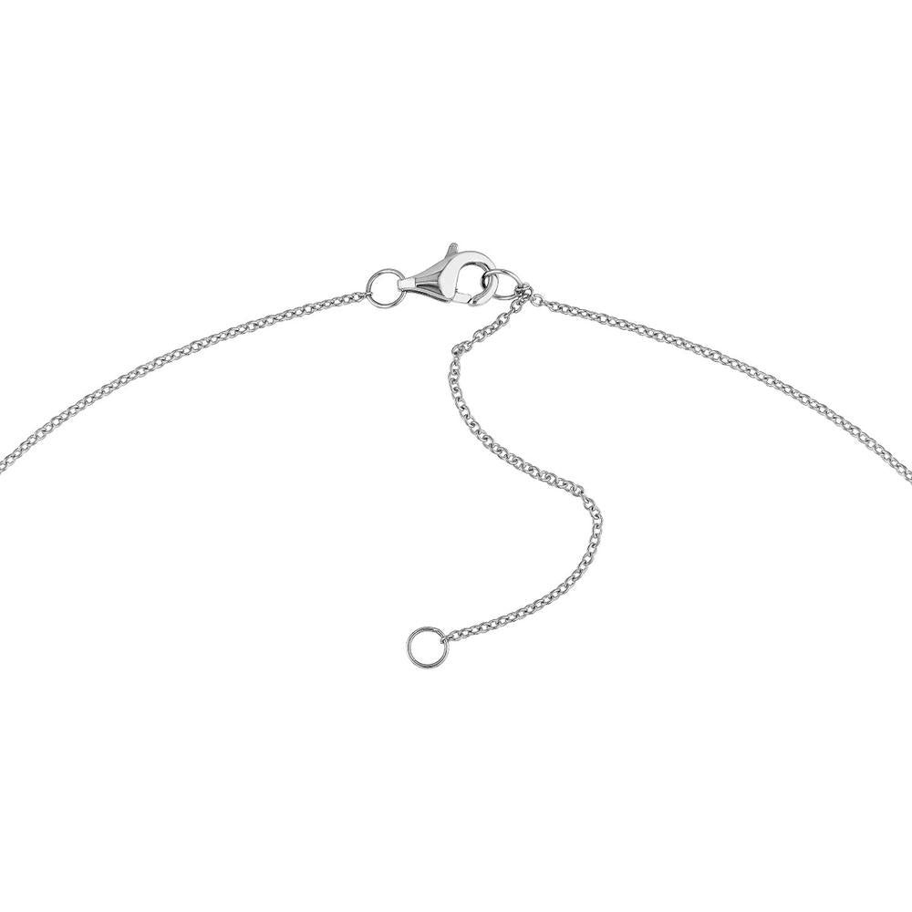 Olas d'Oro - 14K White Gold Bezel Set Round Diamond Necklace - 1/10 Carat Total Diamond Weight