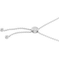 Olas d'Oro - 14K White Gold Bolo Bracelet with Graduated Bezel-Set Diamonds - 0.10 Carat Total Diamond Weight