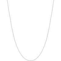 Olas d'Oro - 14K White Gold Box Chain Necklace 0.55mm 24" with Spring Ring Closure - 1.31 Grams