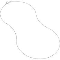 Olas d'Oro - 14K White Gold Box Chain Necklace 0.55mm 24" with Spring Ring Closure - 1.31 Grams