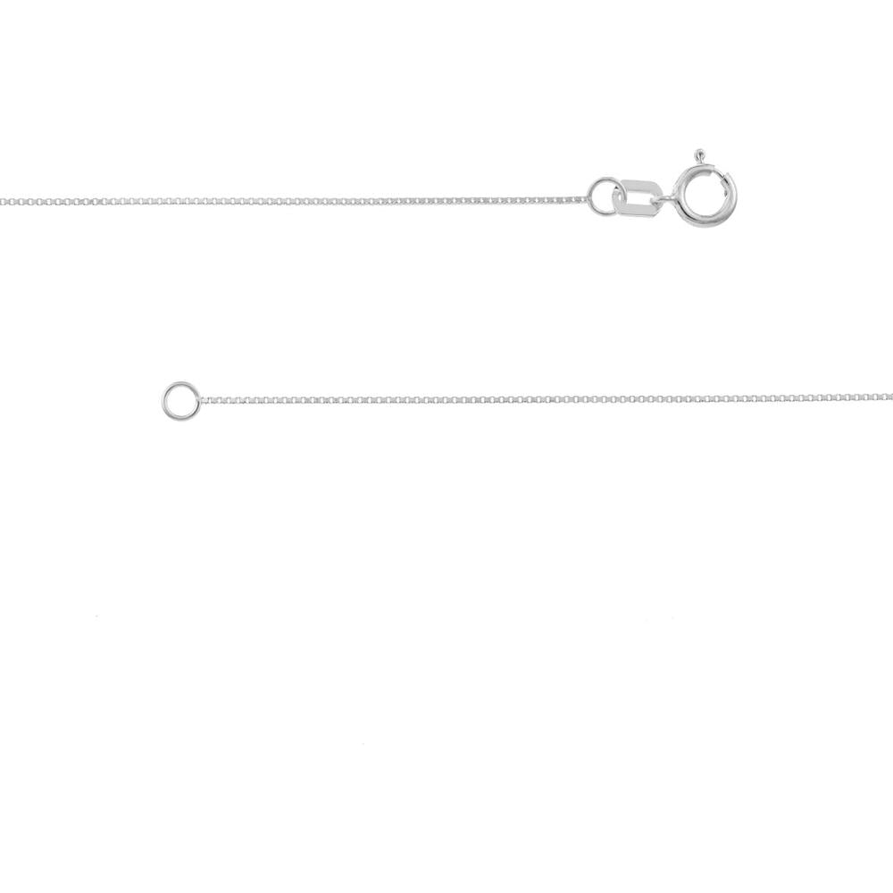 Olas d'Oro - 14K White Gold Box Chain Necklace 0.55mm 24" with Spring Ring Closure - 1.31 Grams