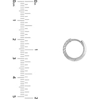 Olas d'Oro - 14K White Gold Chevron Twisted Hinge Hoop Earrings - 2.37 Grams Total Weight