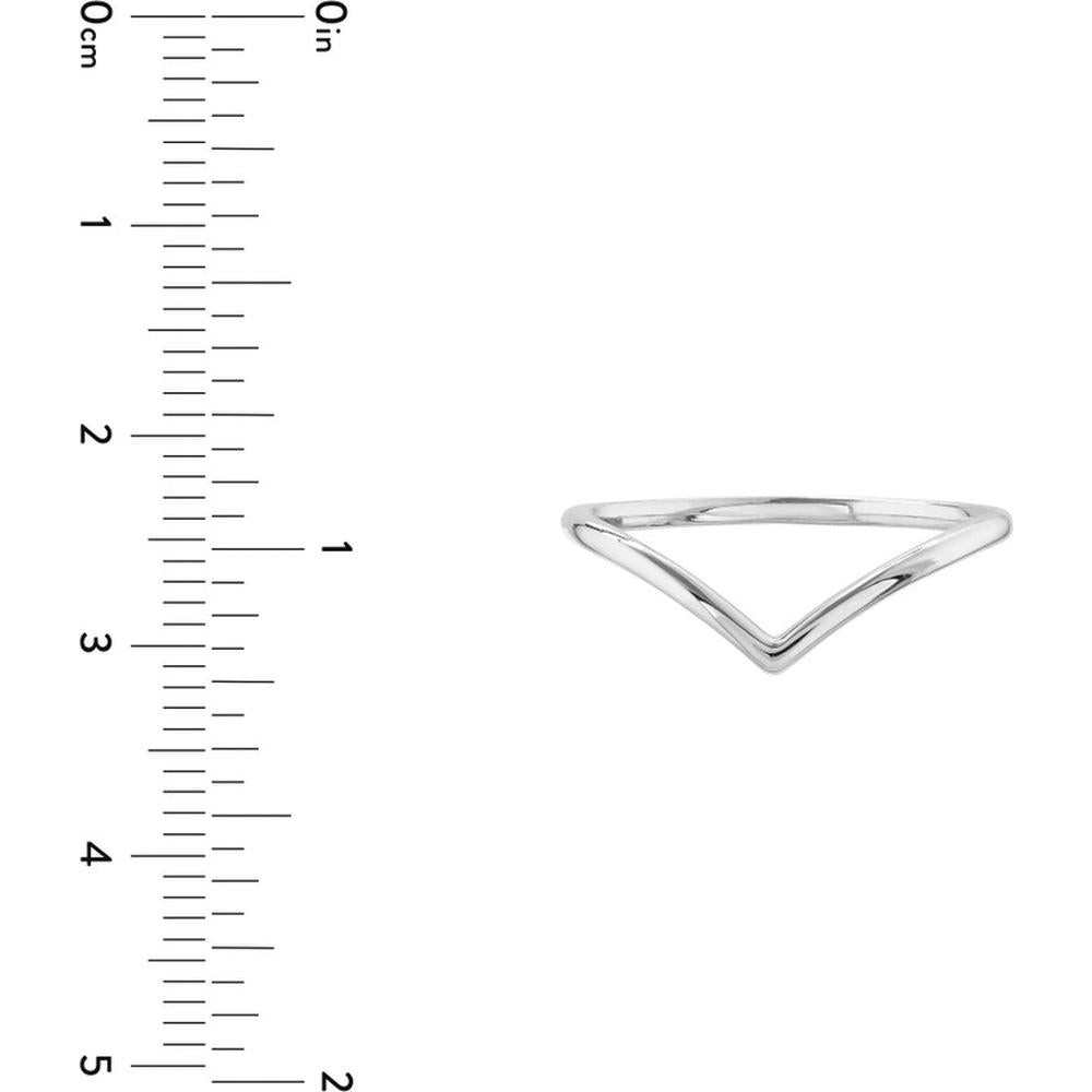 Olas d'Oro - 14K White Gold Chevron Wire Ring - Size 6
