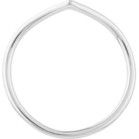 Olas d'Oro - 14K White Gold Chevron Wire Ring - Size 8 - 1.06 Grams