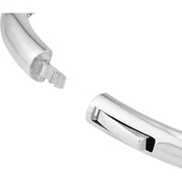 Olas d'Oro - 14K White Gold Classic Dome Bangle with Hinged Closure - 11.66g Weight