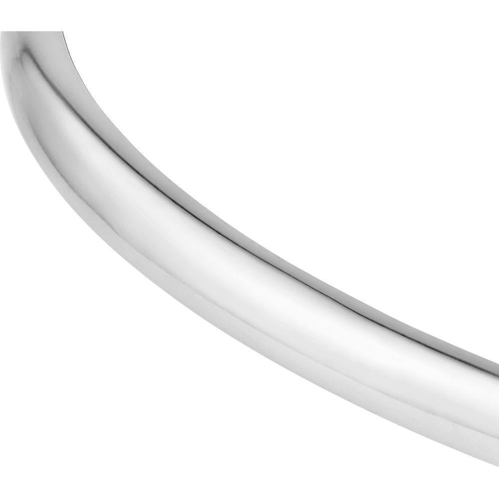 Olas d'Oro - 14K White Gold Classic Thin Dome Bangle - Elegant and Stackable Design