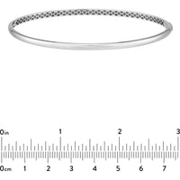 Olas d'Oro - 14K White Gold Classic Thin Dome Bangle - Elegant and Stackable Design