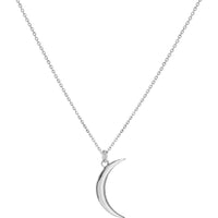 Olas d'Oro - 14K White Gold Crescent Moon Pendant Necklace 2.10 Grams