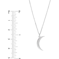 Olas d'Oro - 14K White Gold Crescent Moon Pendant Necklace 2.10 Grams