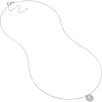 Olas d'Oro - 14K White Gold Cross Cutout Mini Disc Pendant Necklace with Spring Ring Clasp