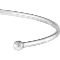 Olas d'Oro - 14K White Gold Cuff Bangle with Beaded Ends 1.74 Grams Total Weight