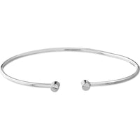 Olas d'Oro - 14K White Gold Cuff Bangle with Round Ends - 2.33 Grams