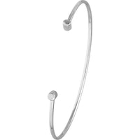 Olas d'Oro - 14K White Gold Cuff Bangle with Round Ends - 2.33 Grams