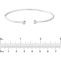 Olas d'Oro - 14K White Gold Cuff Bangle with Round Ends - 2.33 Grams