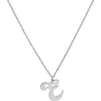Olas d'Oro - 14K White Gold Cursive Initial Pendant Necklace - 15mm Height