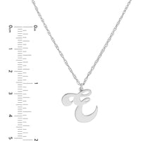 Olas d'Oro - 14K White Gold Cursive Initial Pendant Necklace - 15mm Height