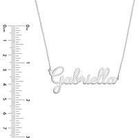 Olas d'Oro - 14K White Gold Cursive Nameplate Necklace - Adjustable 16-18 Inches