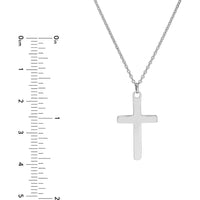 Olas d'Oro - 14K White Gold Curved Cross Adjustable Necklace with Lobster Clasp 3.50 Grams