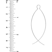 Olas d'Oro - 14K White Gold Curved Wire Threader Earrings - 1.01 Grams Total Weight