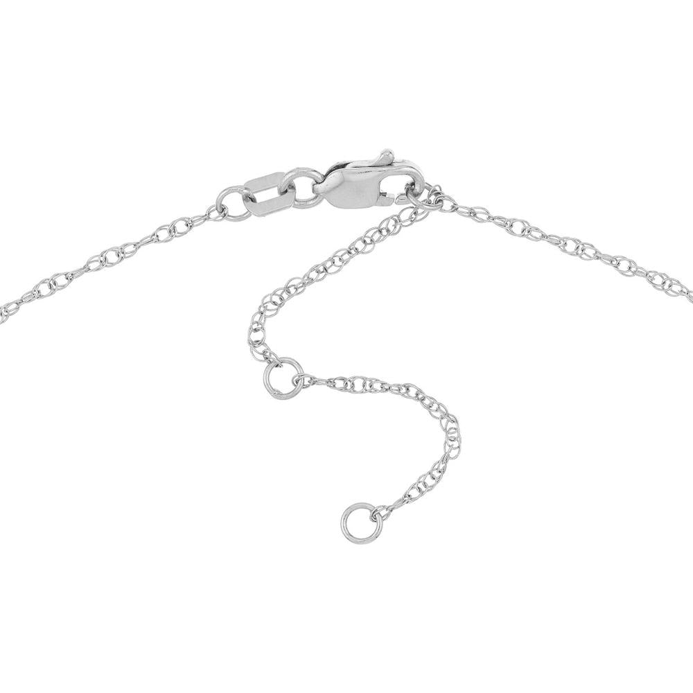 Olas d'Oro - 14K White Gold Custom Block Monogram Necklace - Personalized 20mm Pendant