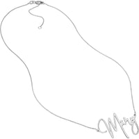 Olas d'Oro - 14K White Gold Custom Name Necklace with Signature Font - 35mm Personalized Pendant