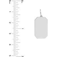 Olas d'Oro - 14K White Gold Cutoff Rectangular Engravable Charm - 1.82 Grams