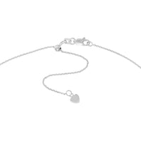Olas d'Oro - 14K White Gold CZ Bezel Station Adjustable Drop Choker Necklace 3.25 Grams Total Weight