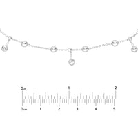 Olas d'Oro - 14K White Gold CZ Bezel Station Adjustable Drop Choker Necklace 3.25 Grams Total Weight