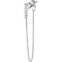 Olas d'Oro - 14K White Gold CZ Front to Back Staple Bar Earrings