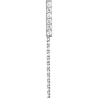 Olas d'Oro - 14K White Gold CZ Front to Back Staple Bar Earrings