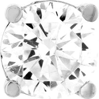Olas d'Oro - 14K White Gold CZ Stud Earrings - 5.3mm Cubic Zirconia