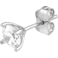 Olas d'Oro - 14K White Gold CZ Stud Earrings - 5.3mm Cubic Zirconia