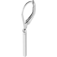 Olas d'Oro - 14K White Gold Dangle Staple Bar Earrings with Leverback Closure