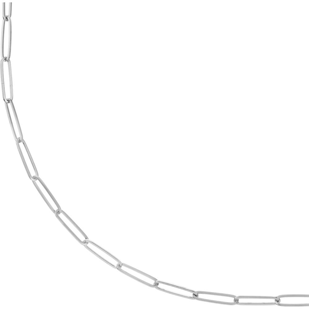 Olas d'Oro - 14K White Gold Designer Long Link Chain Necklace 18"