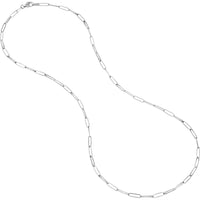 Olas d'Oro - 14K White Gold Designer Long Link Chain Necklace 18"
