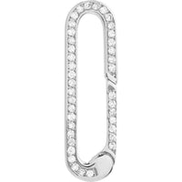 Olas d'Oro - 14K White Gold Designer Push Lock Clasp with 0.20 Carat Total Diamond Weight