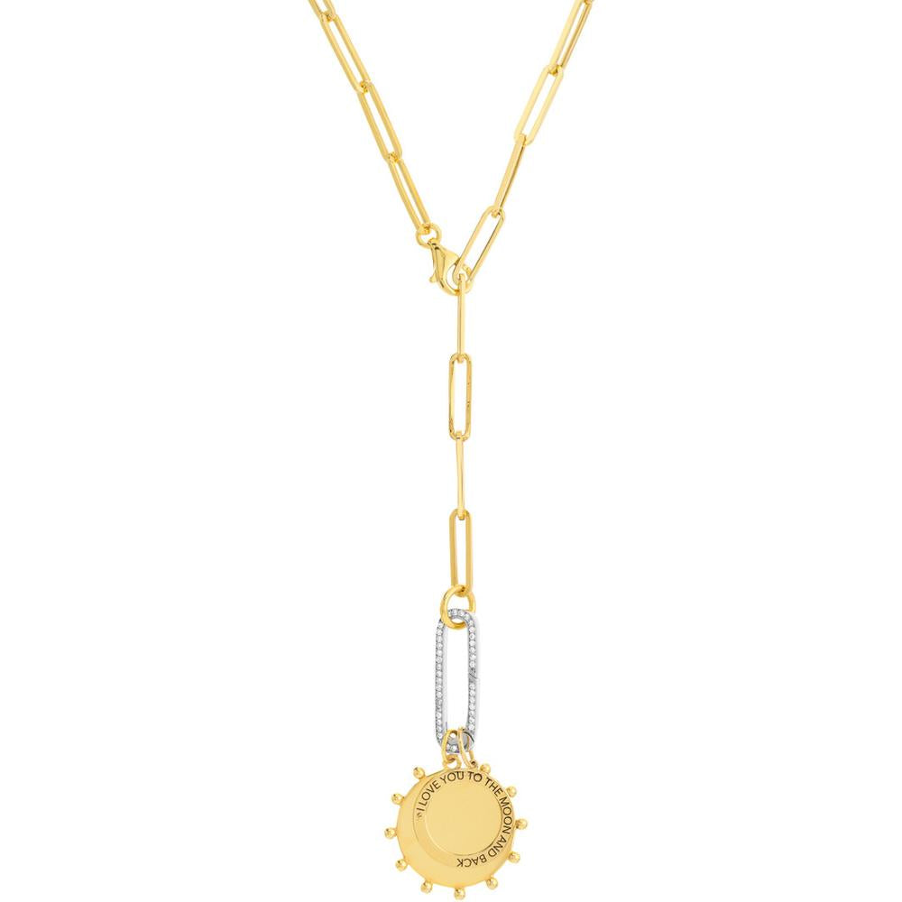 Olas d'Oro - 14K White Gold Designer Push Lock Clasp with 0.20 Carat Total Diamond Weight