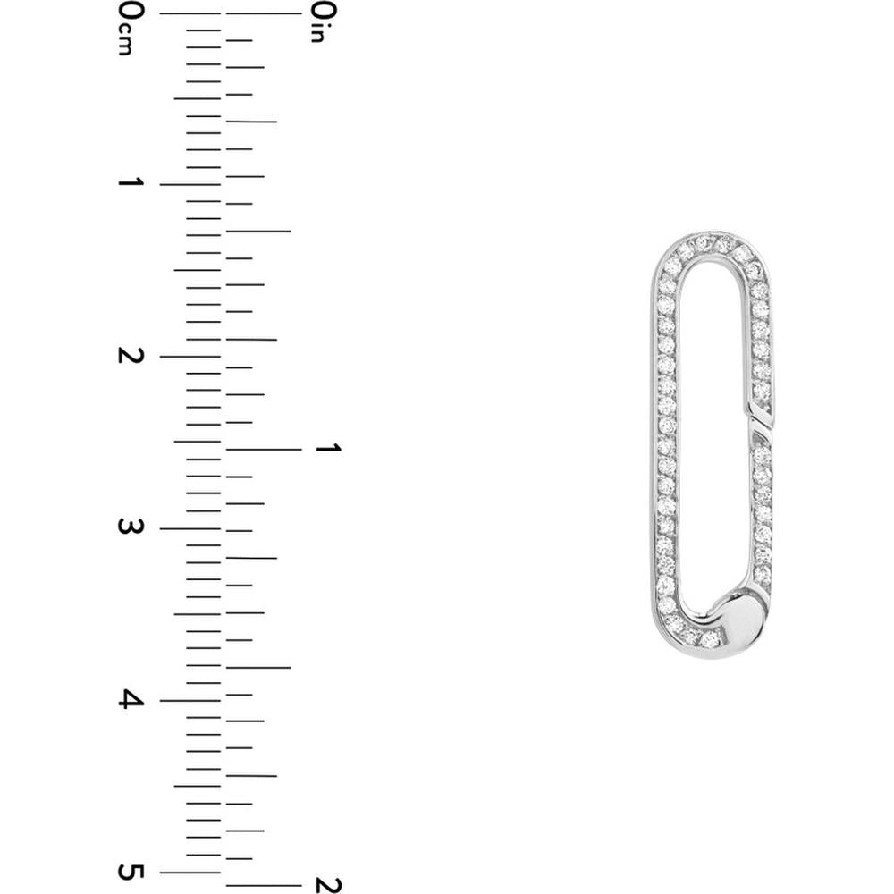 Olas d'Oro - 14K White Gold Designer Push Lock Clasp with 0.20 Carat Total Diamond Weight