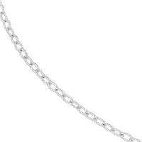 Olas d'Oro - 14K White Gold Designer Rolo Chain with Lobster Lock - 18" Necklace