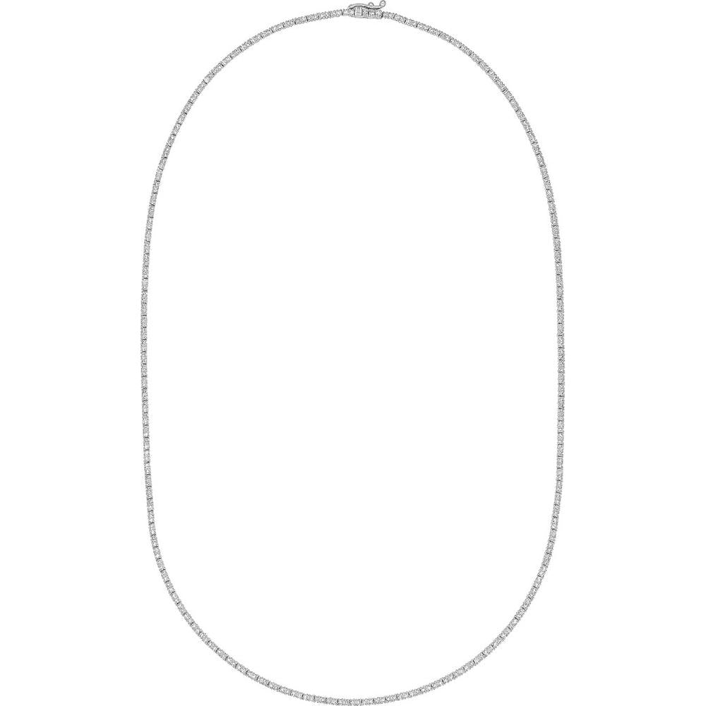 Olas d'Oro - 14K White Gold Diamond 16" Tennis Necklace - 2.65 Carat Total Diamond Weight