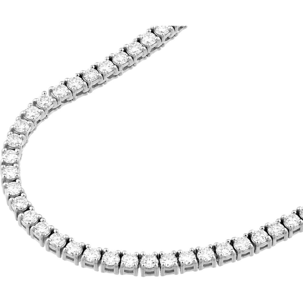 Olas d'Oro - 14K White Gold Diamond 18" Tennis Necklace with 6-1/3 Carat Total Carat Weight