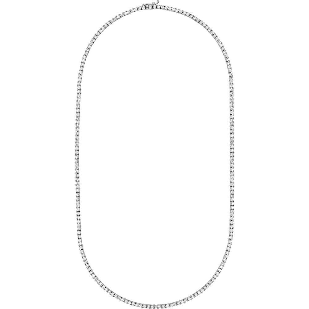 Olas d'Oro - 14K White Gold Diamond 18" Tennis Necklace with 6-1/3 Carat Total Carat Weight