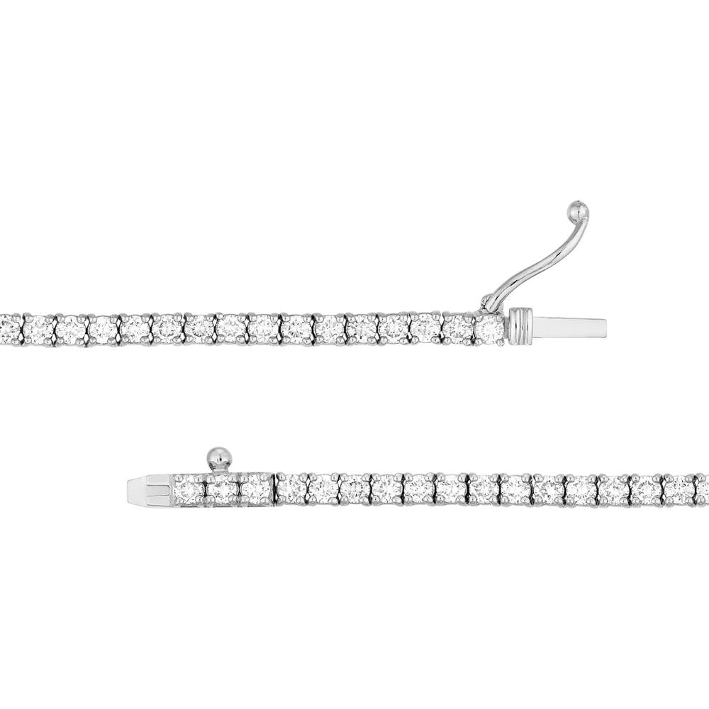 Olas d'Oro - 14K White Gold Diamond 18" Tennis Necklace with 6-1/3 Carat Total Carat Weight
