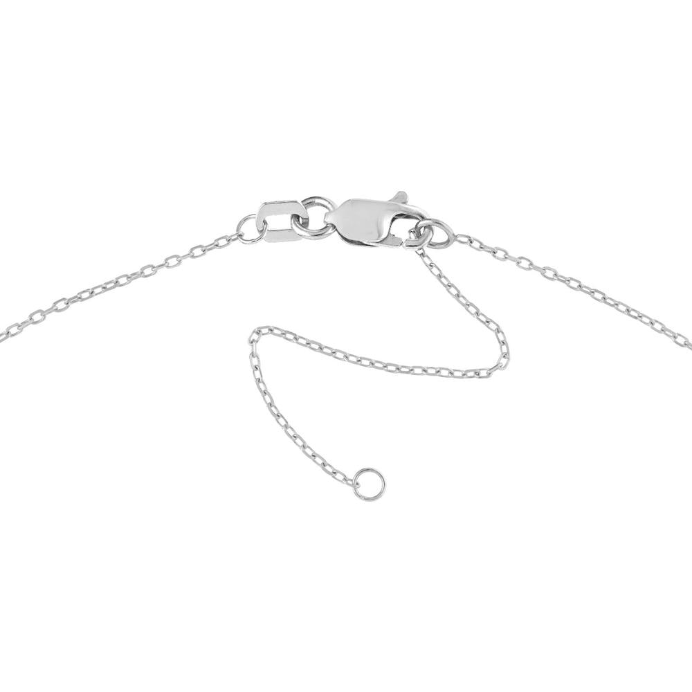 Olas d'Oro - 14K White Gold Diamond Bezel and Bar Adjustable Necklace - 1/20 Carat Total Diamond Weight