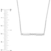 Olas d'Oro - 14K White Gold Diamond Bezel and Bar Adjustable Necklace - 1/20 Carat Total Diamond Weight