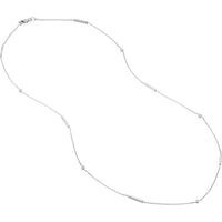 Olas d'Oro - 14K White Gold Diamond Bezel and Bar Station Necklace - 0.07 Carat Total Diamond Weight