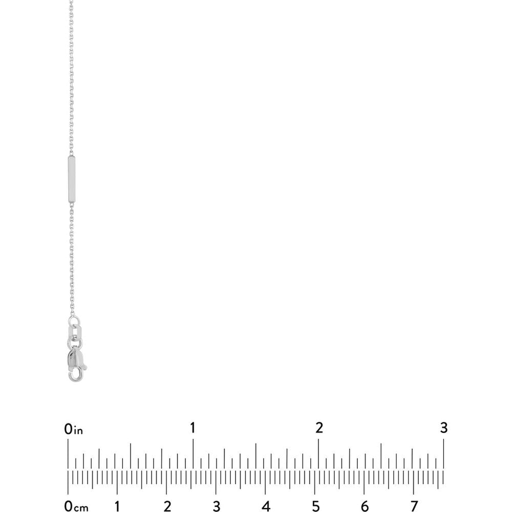 Olas d'Oro - 14K White Gold Diamond Bezel and Bar Station Necklace - 0.07 Carat Total Diamond Weight