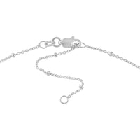 Olas d'Oro - 14K White Gold Diamond Bezel and Bead Station Necklace - 0.27 Carat Total Diamond Weight