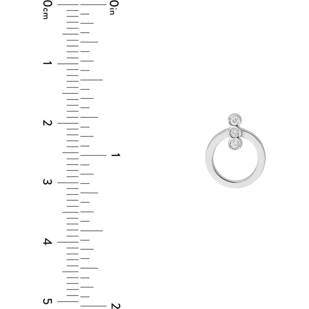 Olas d'Oro - 14K White Gold Diamond Bezel Bar Door Knocker Earrings - 0.08 Carat Total Diamond Weight